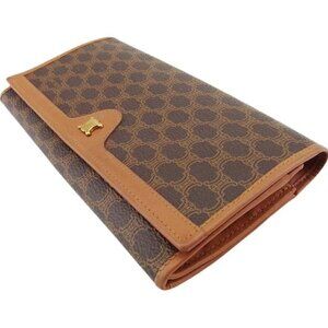 CELINE Purse Brown beige gold Women Authentic secondhand